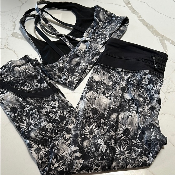 Lululemon Floral Black and White Set - Picture 10 of 10